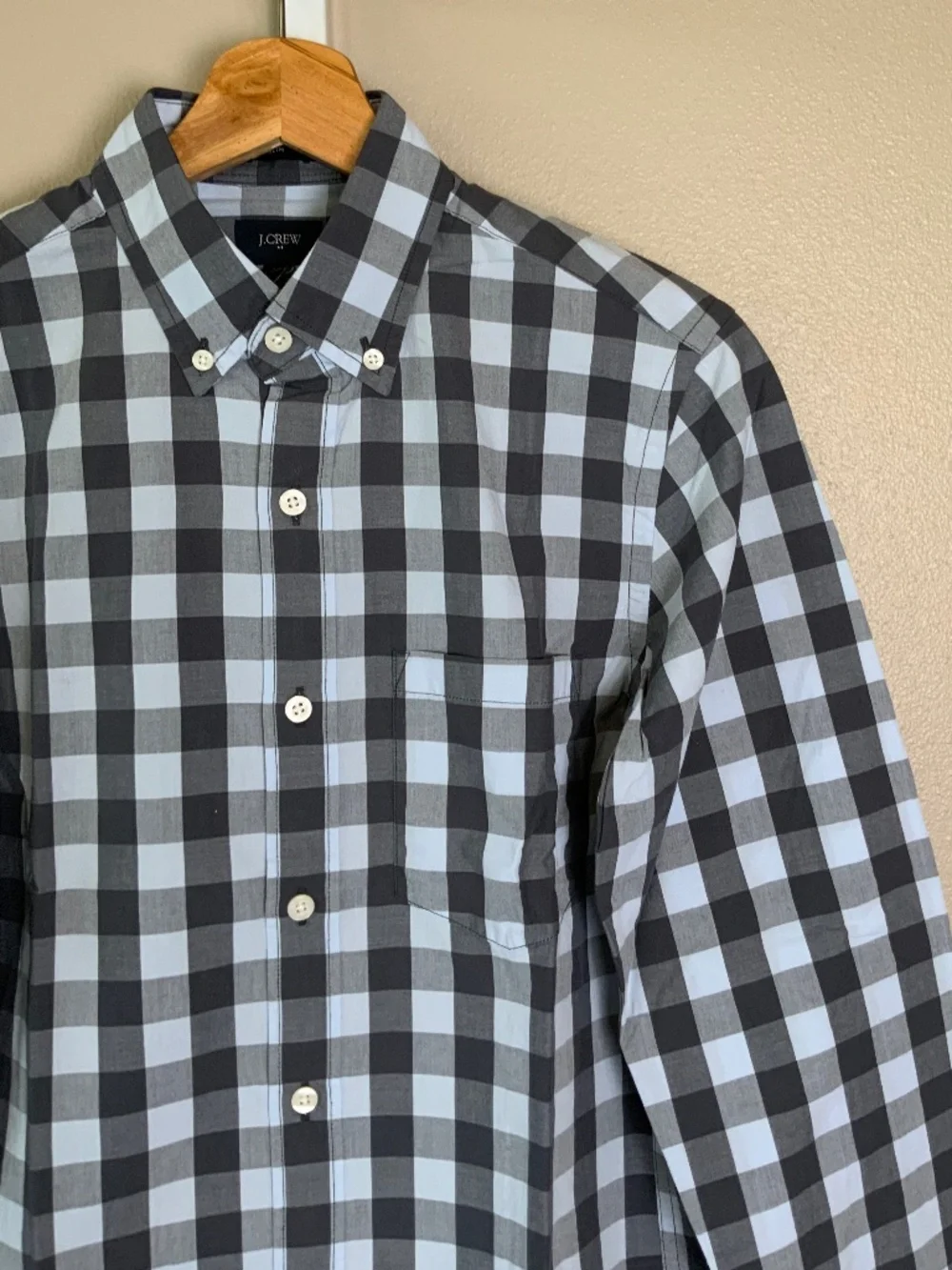 J. Crew Factory Slim Washed Button Down Oxford Shirt in Double Gingham